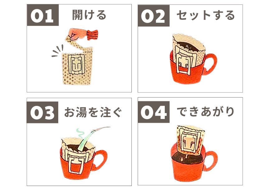 ドリップパックの淹れ方
